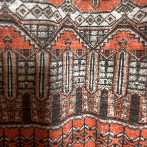 Lucky Brand Boho Top M Sleeveless V-Neck Cord Western Southwestern Tribal Orange - Picture 5 of 10